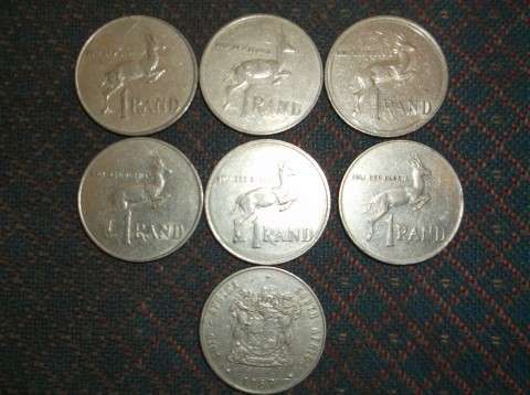 7 X 1987 R1 COINS SOUTH AFRICA